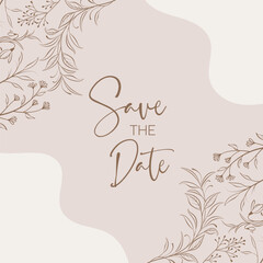 Sweet floral border poster background and save the date invitation card