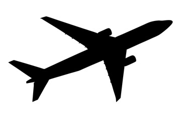 Airplane aviation transport travel flight aircraft silhouette vector illustration