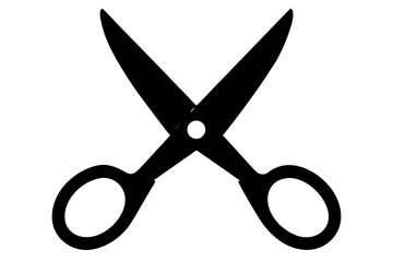 Scissors cutting tool equipment object open blade silhouette vector illustration