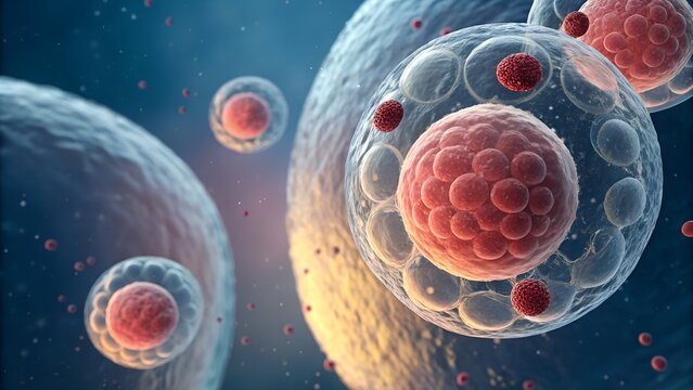 Cinematic 3D view of a developing embryo &mdash; blastocyst to gastrulation stages, with cell movements frozen at key stages