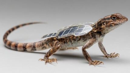 Obraz premium Lizard with solar panels