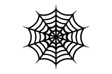 Spiderweb halloween decoration element silhouette vector illustration