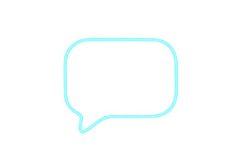 Naklejka premium Light blue speech bubble with rounded corners on transparent background