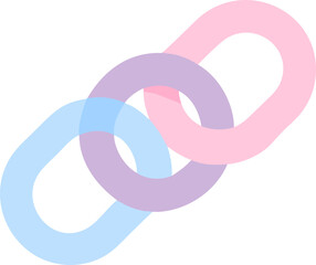 Obraz premium Two interlocking rings, connection or relationship icon 