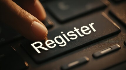 "Register" banner on a website homepage, with a cursor hovering over it