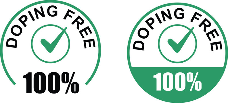 Doping free label . 100% doping free label icon logo vector