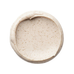 Natural skincare cream texture with gentle scrub particles