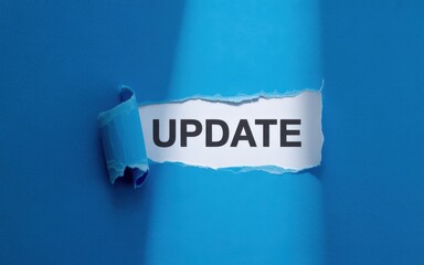 Update Sign Rip Effect - Blue Paper Background