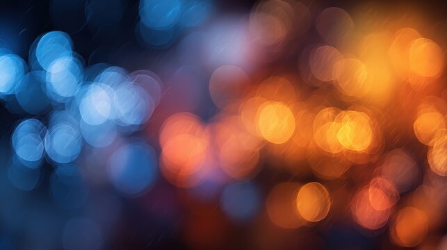 Soft, colorful bokeh lights in blue and orange blur together, enhancing the festive atmosphere of a night event - Powered by Adobe