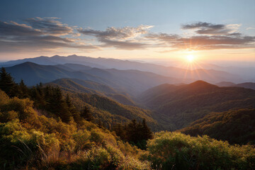 experience breathtaking beauty of appalachian landscapes and nature during sunset in all  states where fading