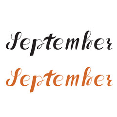 September Hand Lettering Black and Orange Variants