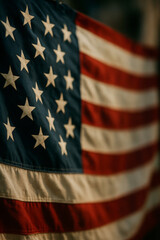 The American flag fabric with dramatic lighting