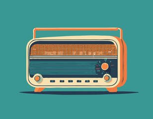 Vintage Radio Vector Illustration – Retro Audio Device Concept
