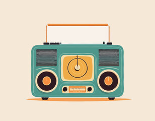 Vintage Radio Vector Illustration – Retro Audio Device Concept

