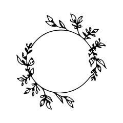 Eucalyptus Frame. A clean rectangular frame formed from slender eucalyptus branches and leaves.