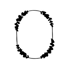 Decorative Curved Frame. A creative arched frame with flowing lines and floral touches.