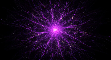 Fototapeta premium Galactic Energy: An ethereal image showcasing a radiant galaxy center, where luminous energy bursts outward, creating a captivating scene within the universe.