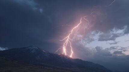 Fototapeta premium lightning in the mountains