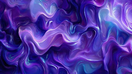 Bright purple and blue abstract waves flow dynamically in a seamless cosmic background