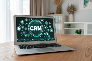 Customer relationship management system on modish computer for CRM business and enterprise