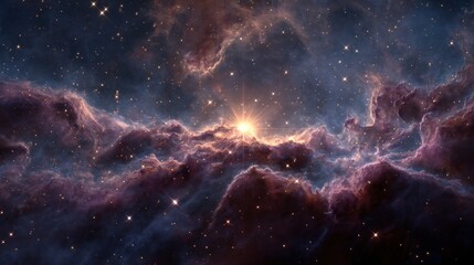 Fototapeta premium Cosmic nebula, radiant light