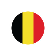 belgium flag icon in circular shape, belgium national symbol on transparent PNG.