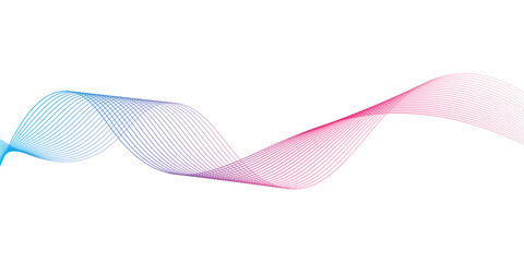 Abstract pink and blue flowing wave lines create a vibrant, modern, and colorful digital art illustration