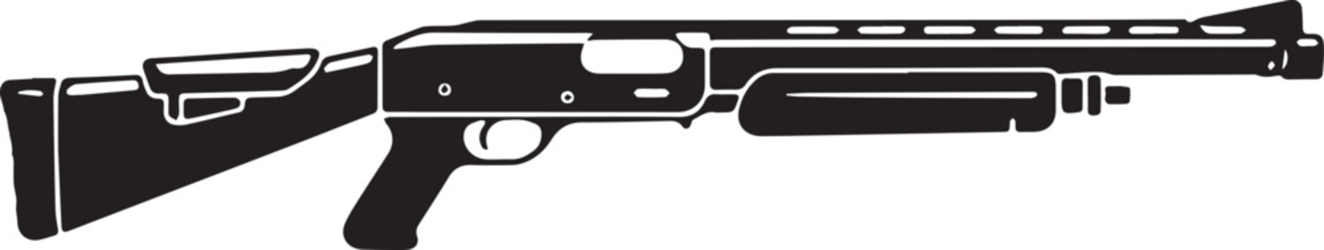 detailed tactical shotgun vector image for military artwork, graphic design and multimedia projects in ai eps jpeg and png