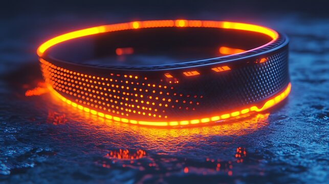 Toning belt with glowing tech texture