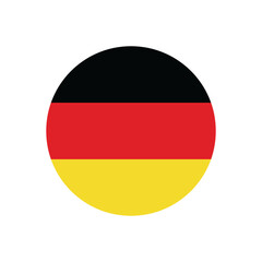 germany flag icon in circular shape, german national symbol on transparent PNG.