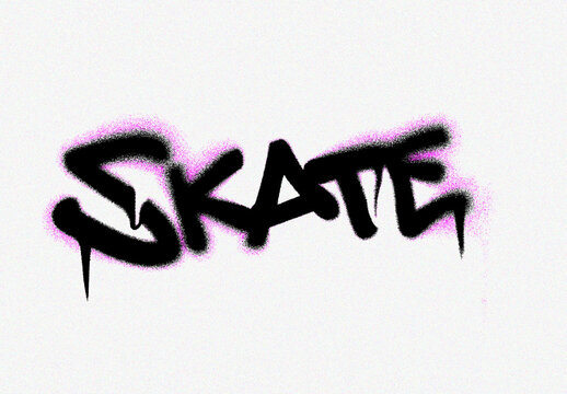 Black And Pink Spray Graffiti Font Artistic Urban Text Effect