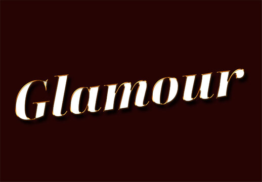 White And Gold Luxurious Shine Font Elegant Incline Text Effect
