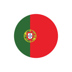 portugal flag icon in circular shape, portugal national symbol on transparent PNG.
