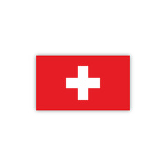 Obraz premium Switzerland flag icon, Switzerland national symbol on transparent PNG.