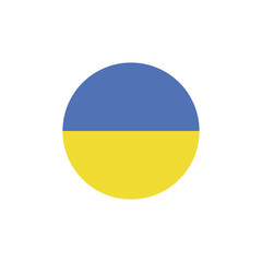 ukrain flag icon in circular shape, ukrain national symbol on transparent PNG.