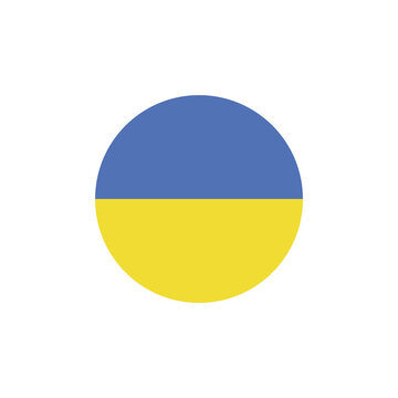 ukrain flag icon in circular shape, ukrain national symbol on transparent PNG.