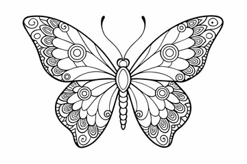 A beautiful black and white butterfly vector illustration showcasing an insect with delicate wings, perfect for nature-inspired designs