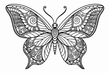 A striking vintage black butterfly silhouette vector illustration for tattoo design or nature decoration