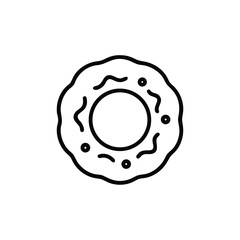 Minimalist outline a donut with sprinkles icing food sweet