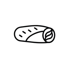 Minimalist outline icon a sushi roll food japanese