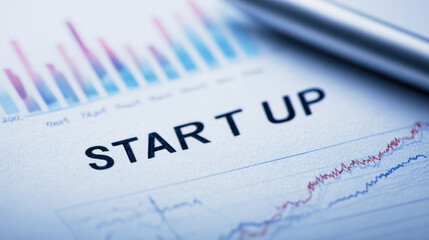 Obraz premium Growth trends and startup emphasis captured on financial report