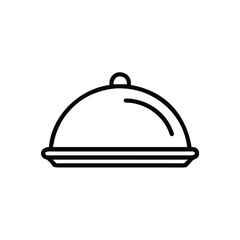 Outline a cloche food dome lid on cover