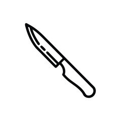 Outline a kitchen knife on a cooking utensil