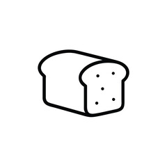 Outline a loaf bread with one slice food bakery
