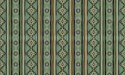 Navajo tribal vector seamless pattern. Native American ornament. Ethnic South Western decor style. Boho geometric ornament. Vector seamless pattern. Mexican blanket, rug. Woven carpet illustration	
