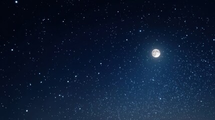 Night sky with stars and moon, no logos, no brands