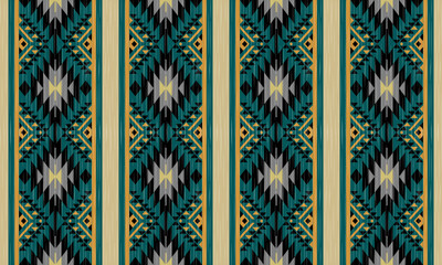 Navajo tribal vector seamless pattern. Native American ornament. Ethnic South Western decor style. Boho geometric ornament. Vector seamless pattern. Mexican blanket, rug. Woven carpet illustration	
