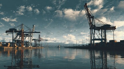 Obraz premium cranes in port