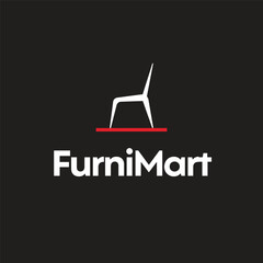 Furniture Logo FurniMart Logo with a Chair on red floor Chair Vector Logo 