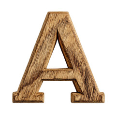 Wooden letter A with a wooden border